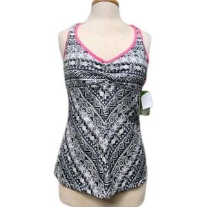 Women's Tankini Top Swimsuit Moisture Wicking Athletic Wear Size XL UPF 50 Aztec